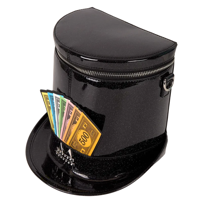 LOUHASTB0001 Monopoly 90th - Top Hat Glitter Figural Crossbody Bag - Loungefly - Titan Pop Culture