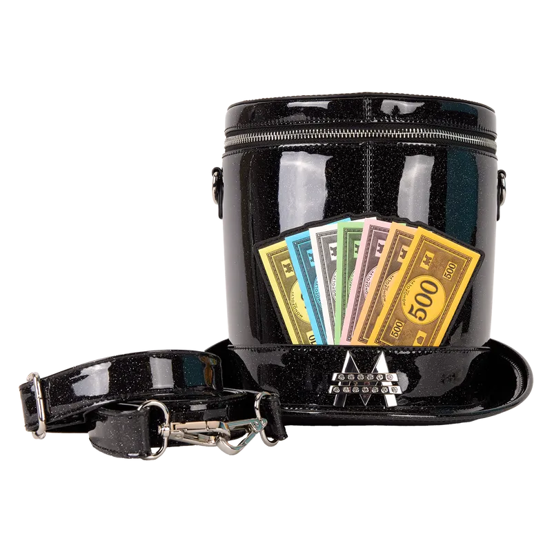 LOUHASTB0001 Monopoly 90th - Top Hat Glitter Figural Crossbody Bag - Loungefly - Titan Pop Culture