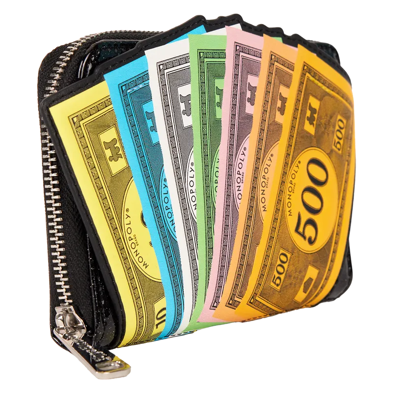LOUHASWA0001 Monopoly 90th - Money Glitter Zip Around Wallet - Loungefly - Titan Pop Culture