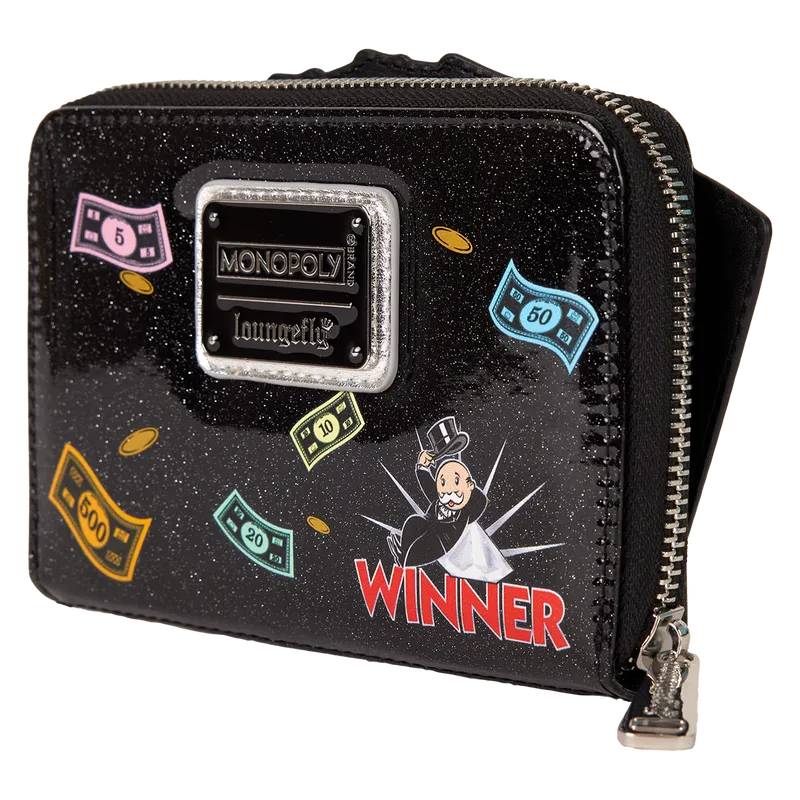LOUHASWA0001 Monopoly 90th - Money Glitter Zip Around Wallet - Loungefly - Titan Pop Culture