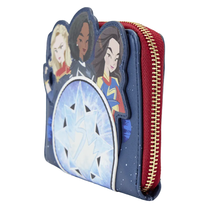 LOUMVWA0194 The Marvels (2023) - Group Symbol Glow Zip Around Wallet - Loungefly - Titan Pop Culture