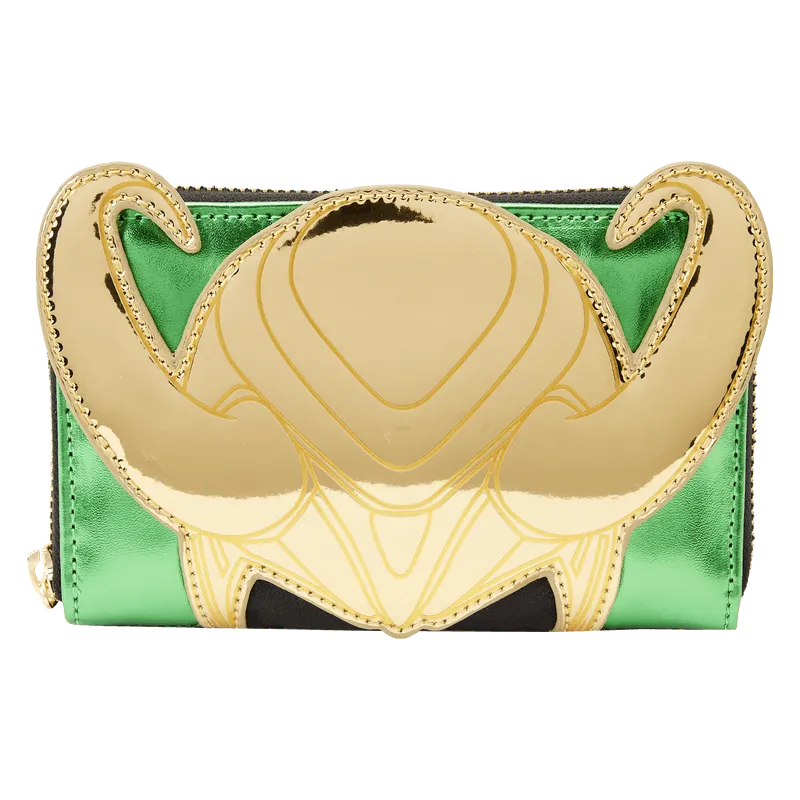 LOUMVWA0198 Marvel Comics - Loki Metallic Zip Around Wallet - Loungefly - Titan Pop Culture