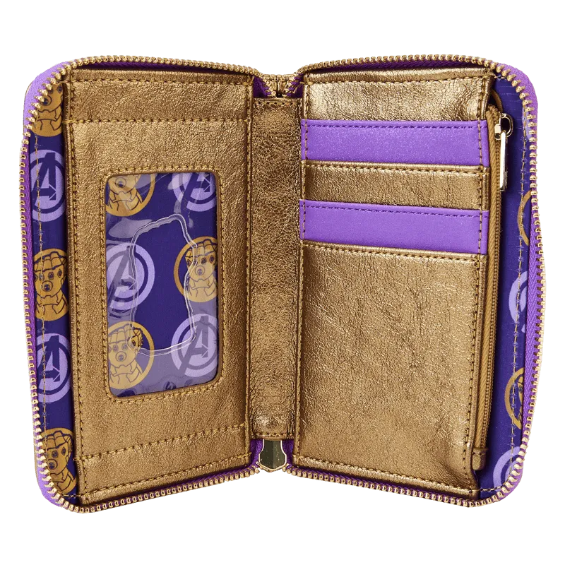 LOUMVWA0208 Marvel Comics - Thanos Gauntlet Metallic Zip Around Wallet - Loungefly - Titan Pop Culture