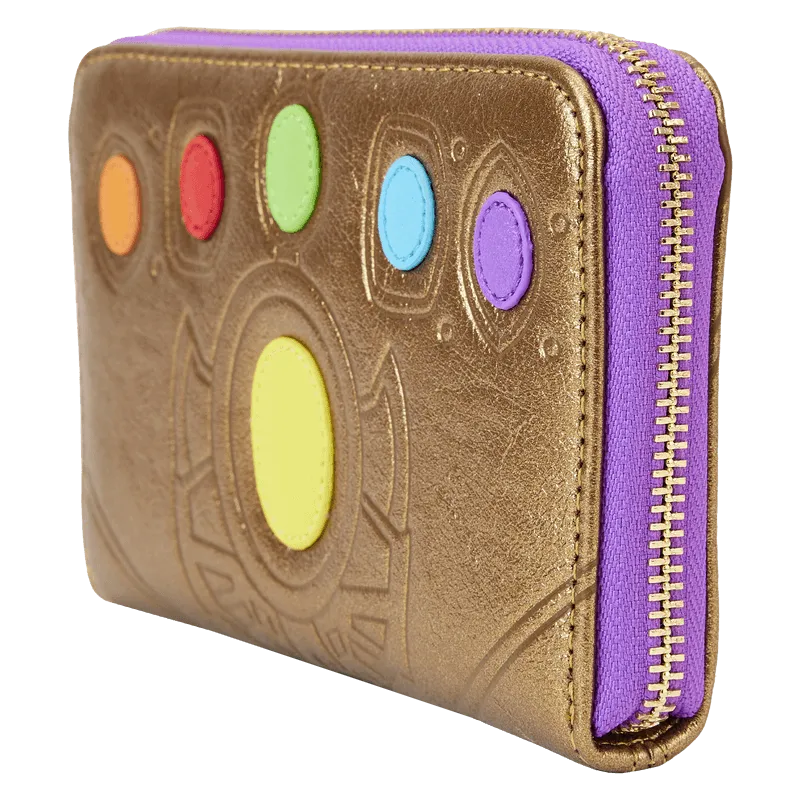 LOUMVWA0208 Marvel Comics - Thanos Gauntlet Metallic Zip Around Wallet - Loungefly - Titan Pop Culture