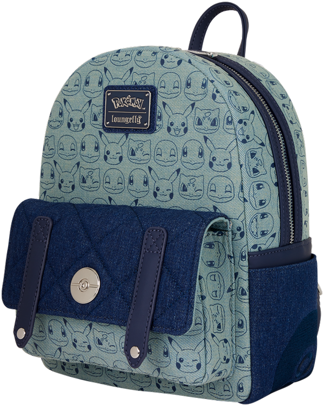 Pokemon - Faux Denim All-Over Print Mini Backpack