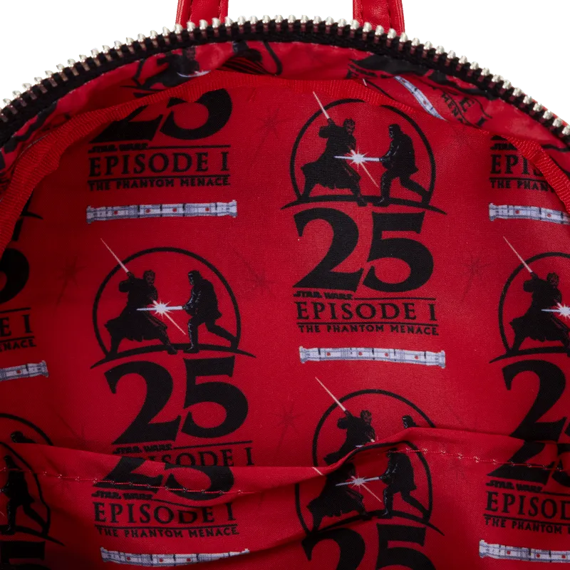 LOUSTBK0433 Star Wars: The Phantom Menace 25th Anniversary - Darth Maul with Hood Mini Backpack - Loungefly - Titan Pop Culture