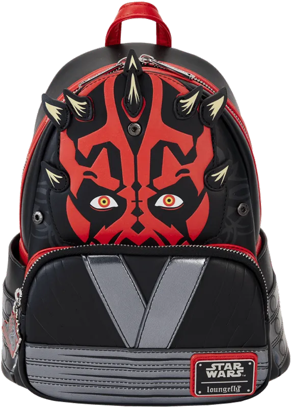 LOUSTBK0433 Star Wars: The Phantom Menace 25th Anniversary - Darth Maul with Hood Mini Backpack - Loungefly - Titan Pop Culture