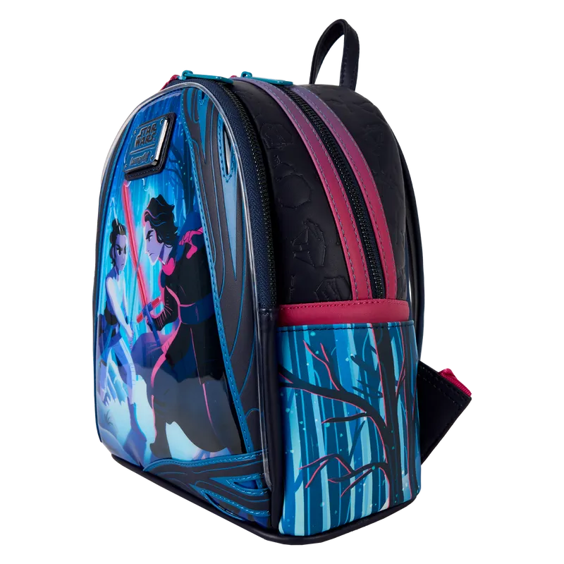 LOUSTBK0446 Star Wars: The Force Awakens - Rey & Kylo Ren Light Up Mini Backpack - Loungefly - Titan Pop Culture