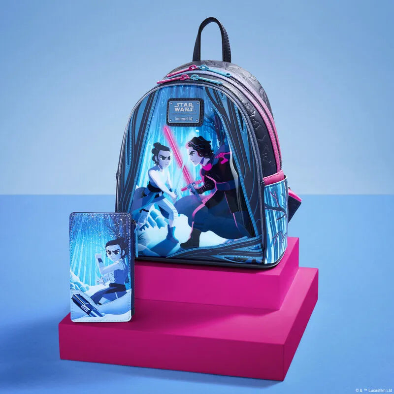 LOUSTBK0446 Star Wars: The Force Awakens - Rey & Kylo Ren Light Up Mini Backpack - Loungefly - Titan Pop Culture
