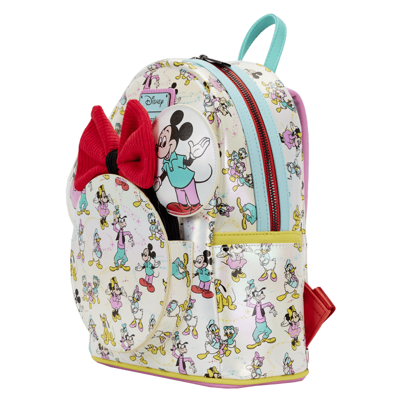 LOUWDBKS0023 Disney: D100 - All-Over-Print Iridescent Mini Backpack with Ear Headband - Loungefly - Titan Pop Culture