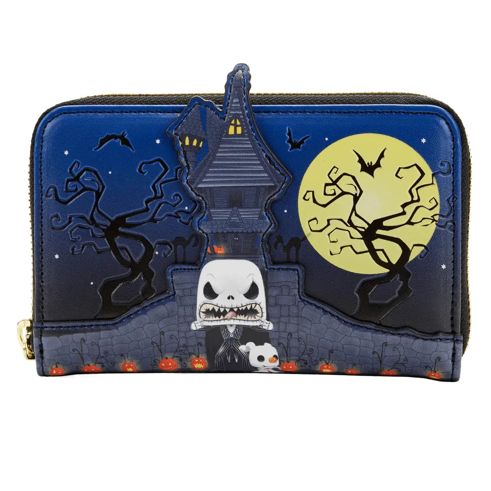 LOUWDWA2222 The Nightmare Before Christmas - Jack Skellington House Pop! Glow Zip Purse - Loungefly - Titan Pop Culture