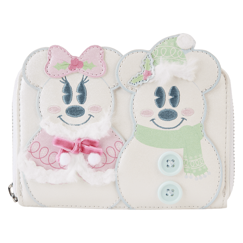 Disney - Mickey & Minnie Pastel Snowman Zip Around Wallet Purse by Loungefly | Titan Pop Culture