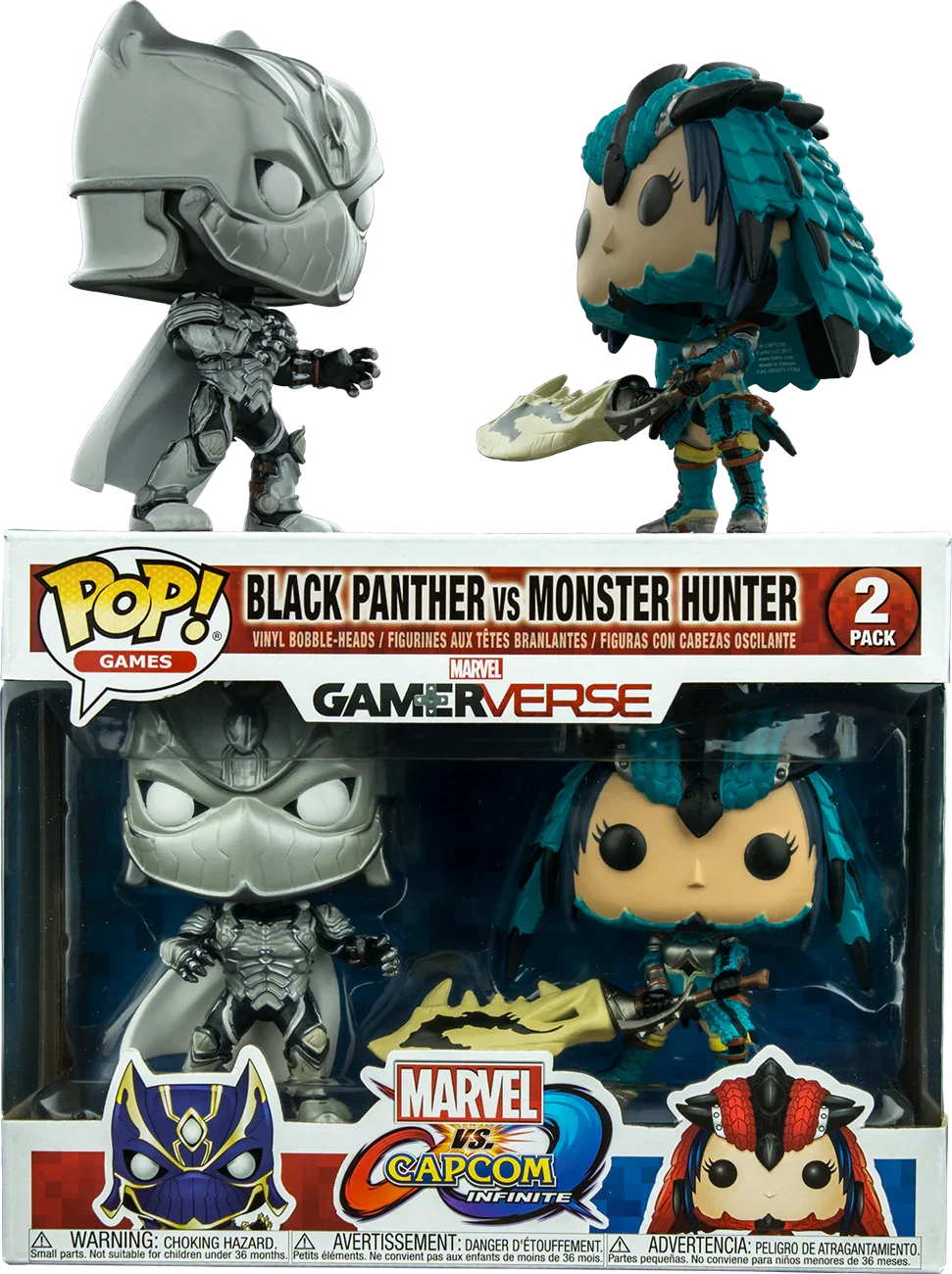 Marvel vs Capcom: Infinite - Black Panther vs. Monster Hunter Player 2 US Exc Pop! Vinyl 2-pack