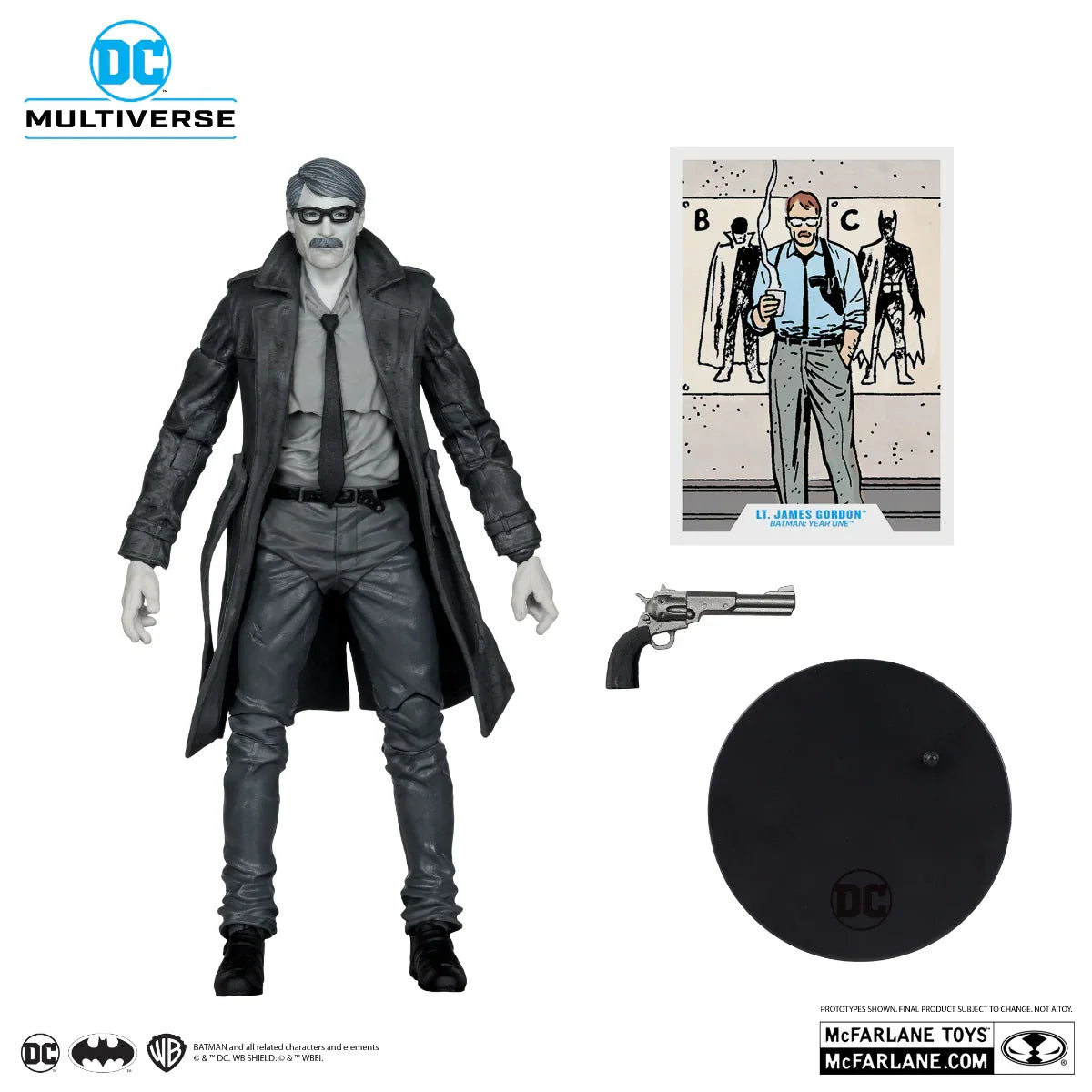 DC Multiverse - Figura de 18 cm del Teniente Gordon "Batman: Año Uno" Etiqueta Dorada (Versión Chase)