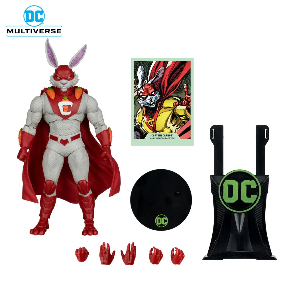 Figura de 7" de la etiqueta dorada del Capitán Carrot (brilla en la oscuridad) de DC Multiverse