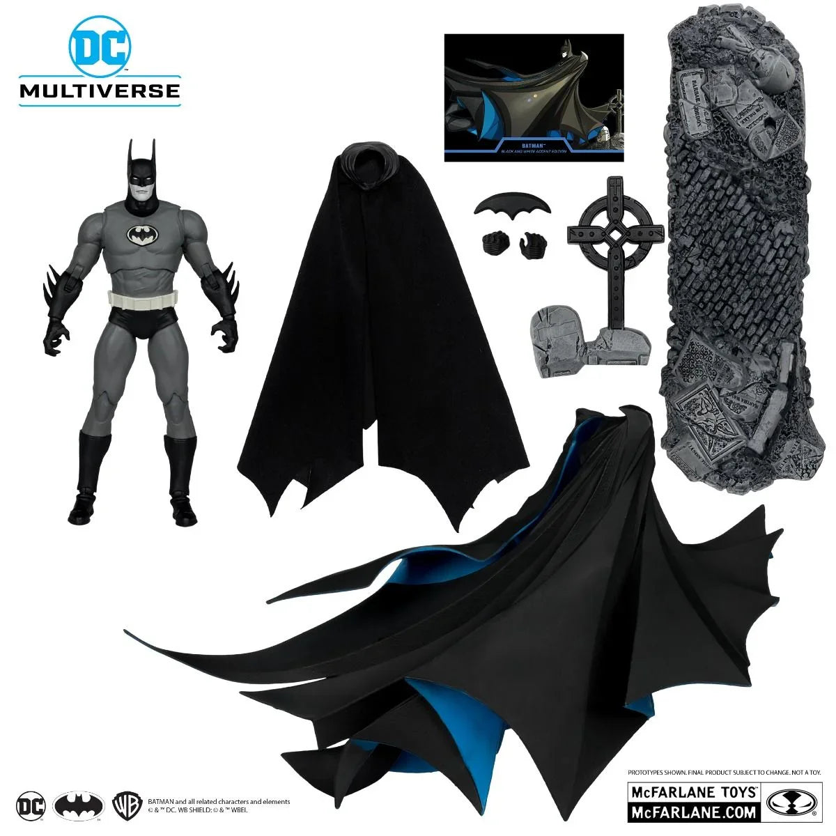 MCF17652 DC Multiverse - Batman: Year Two (Black & White Accent) Gold Label Figure - McFarlane Toys - Titan Pop Culture
