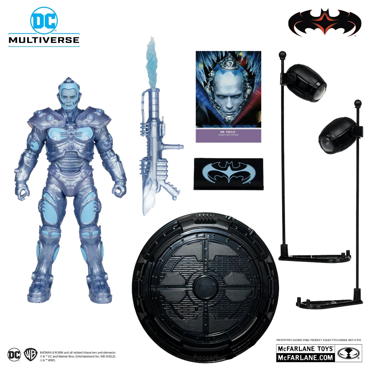 MCF17653 Batman & Robin - Mr. Freeze Black Light Gold Label 7" Figure - McFarlane Toys - Titan Pop Culture
