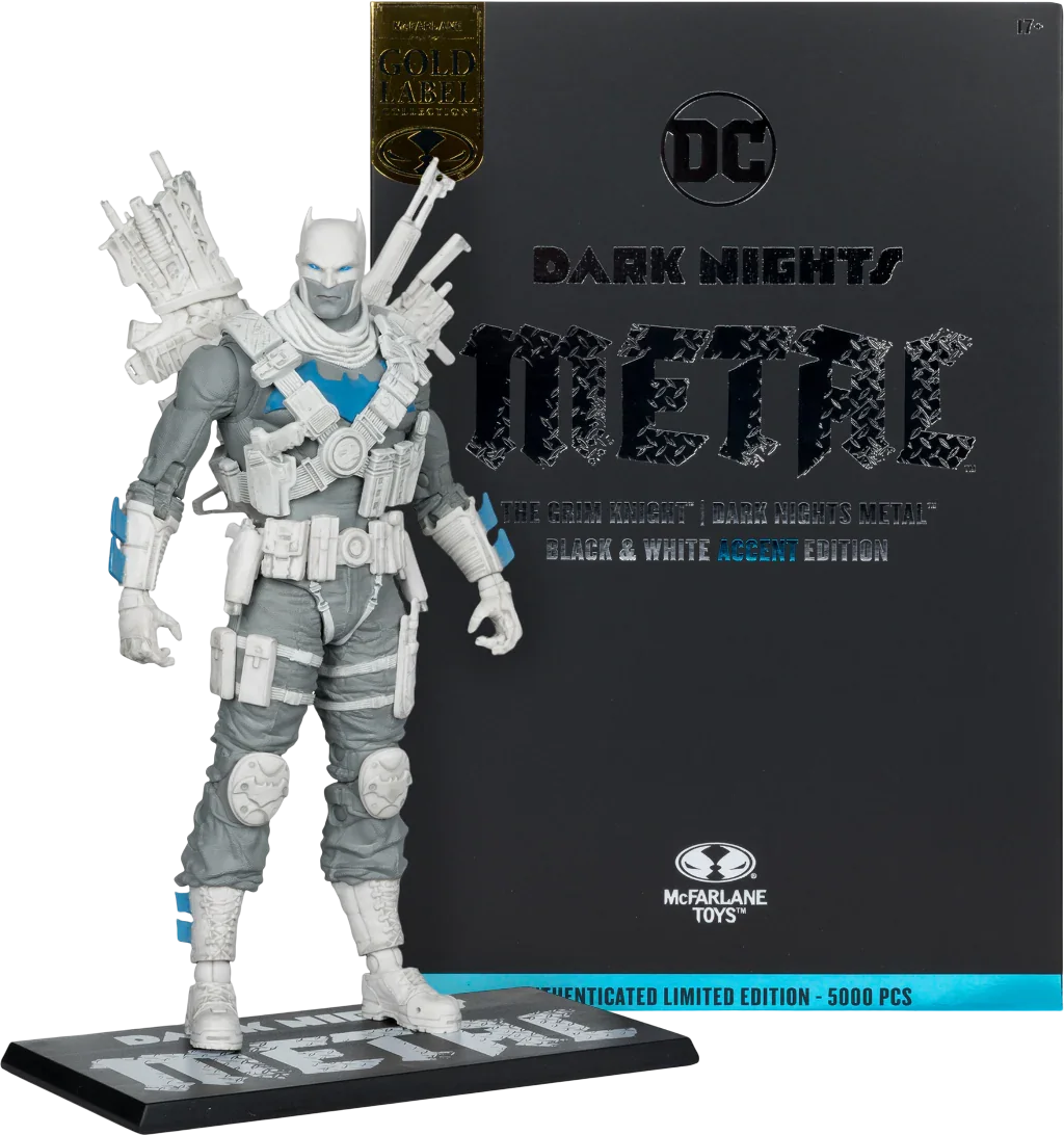 MCF17657 DC Multiverse - The Grim Knight B&W With Accent Gold Label 7" Figure - McFarlane Toys - Titan Pop Culture