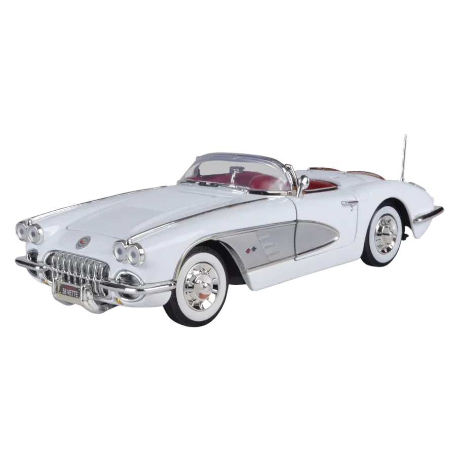 MOT73109-WHITE Timeless Legends - 1958 Corvette [White] 1:18 Scale Diecast Vehicle - Motormax - Titan Pop Culture