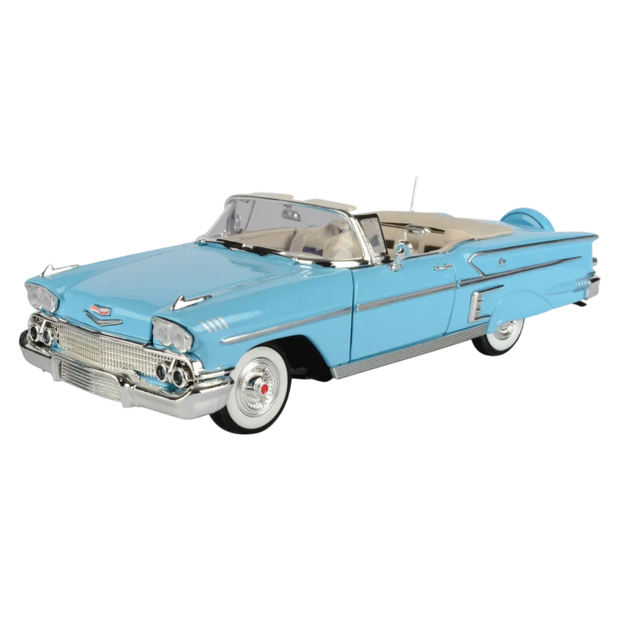 MOT73112-BLUE Timeless Legends - 1958 Chevrolet Impala [Blue] 1:18 Scale Diecast Vehicle - Motormax - Titan Pop Culture