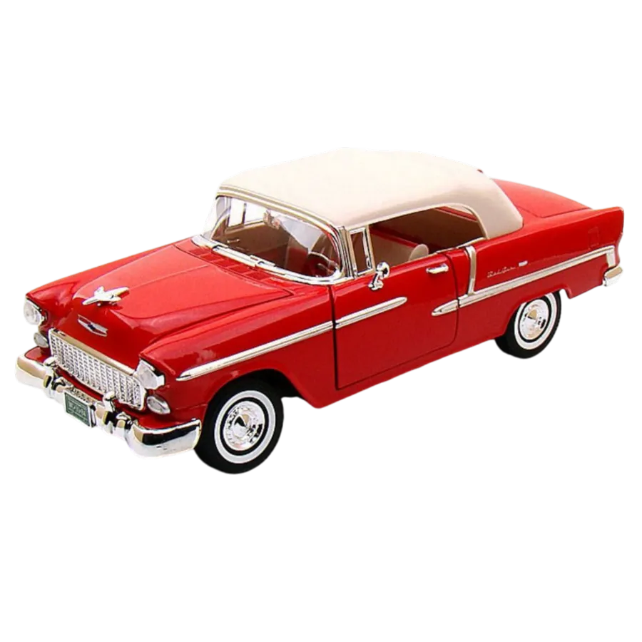 MOT73184-RED Timeless Legends - 1955 Chevy Bel Air (Convertible Soft Top) [Red] 1:18 Scale Diecast Vehicle - Motormax - Titan Pop Culture