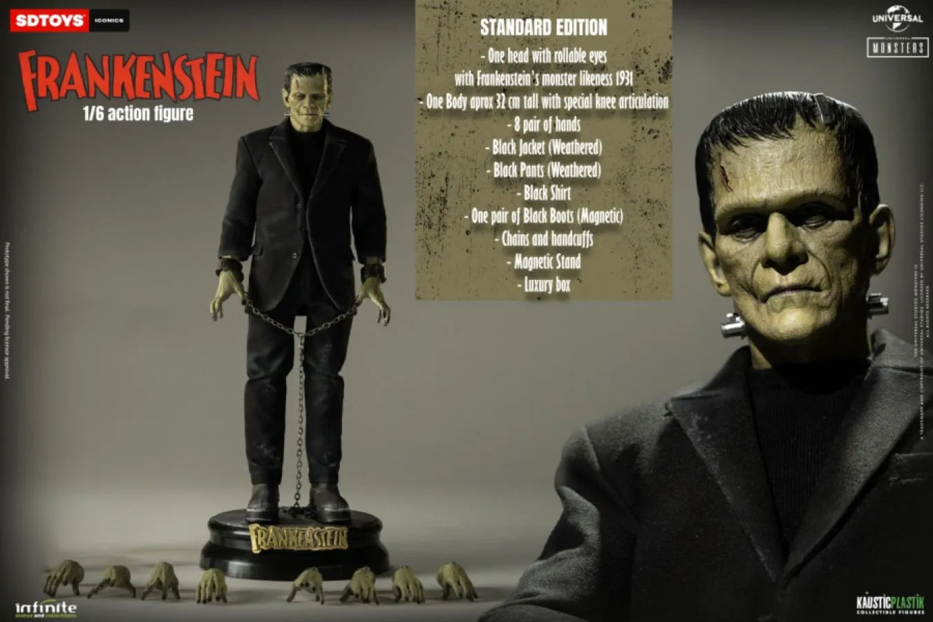 SDTUNI26195 Universal Monsters - Frankenstein's Monster 1:6 Scale Statue - SD Toys - Titan Pop Culture