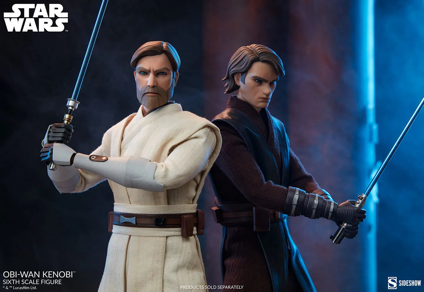 SID100463 Star Wars: Clone Wars - Obi-Wan Kenobi 1:6 Scale 12" Action Figure - Sideshow Collectibles - Titan Pop Culture