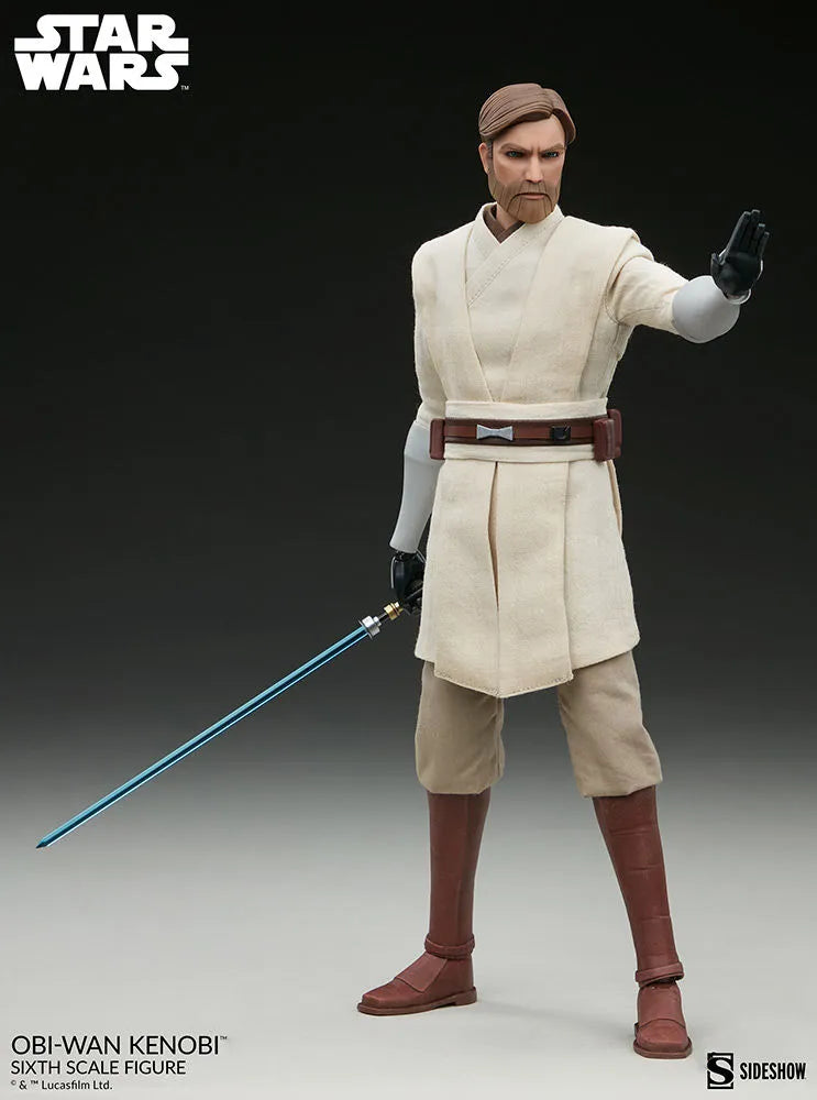 SID100463 Star Wars: Clone Wars - Obi-Wan Kenobi 1:6 Scale 12" Action Figure - Sideshow Collectibles - Titan Pop Culture