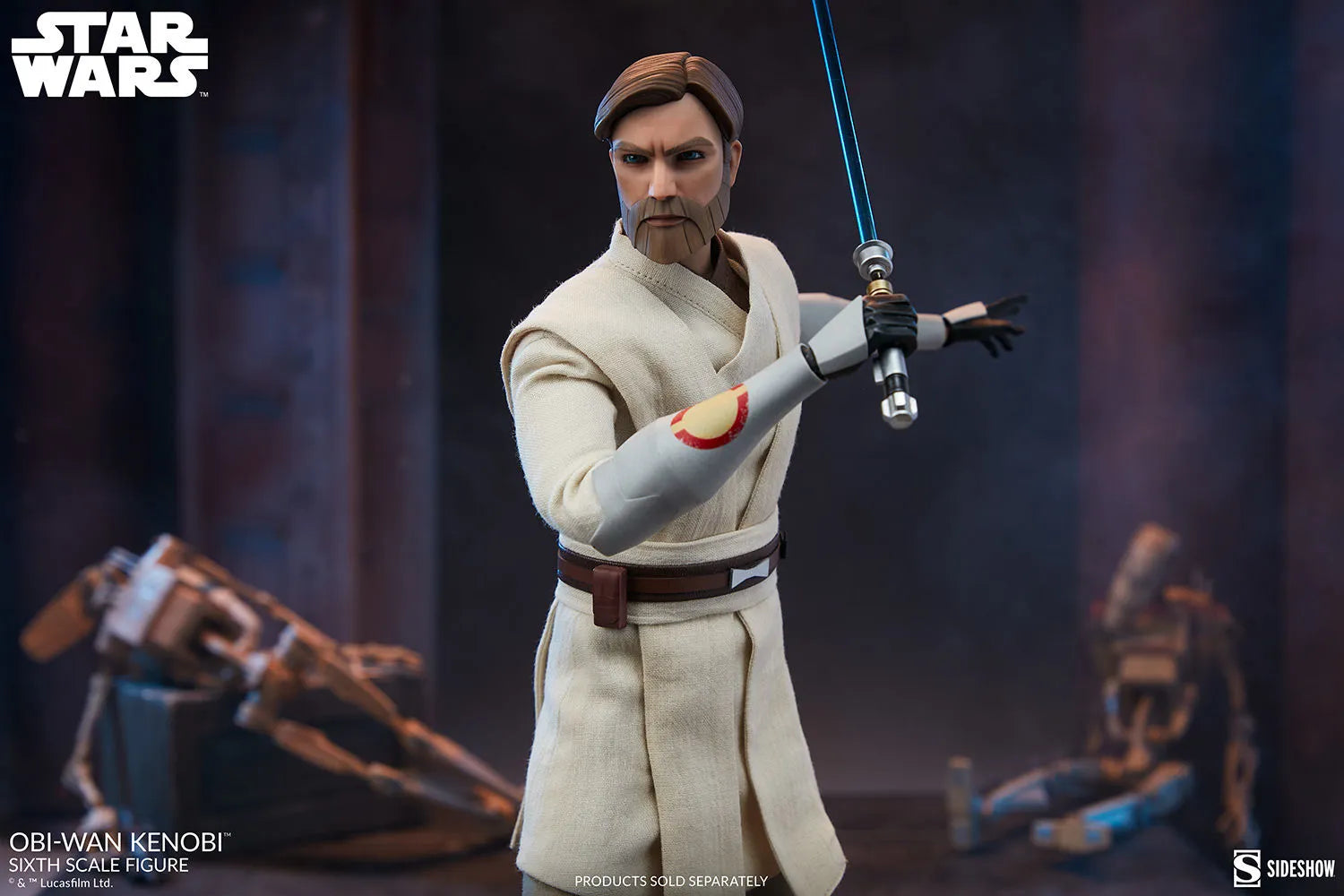 SID100463 Star Wars: Clone Wars - Obi-Wan Kenobi 1:6 Scale 12" Action Figure - Sideshow Collectibles - Titan Pop Culture