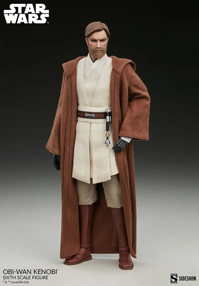SID100463 Star Wars: Clone Wars - Obi-Wan Kenobi 1:6 Scale 12" Action Figure - Sideshow Collectibles - Titan Pop Culture