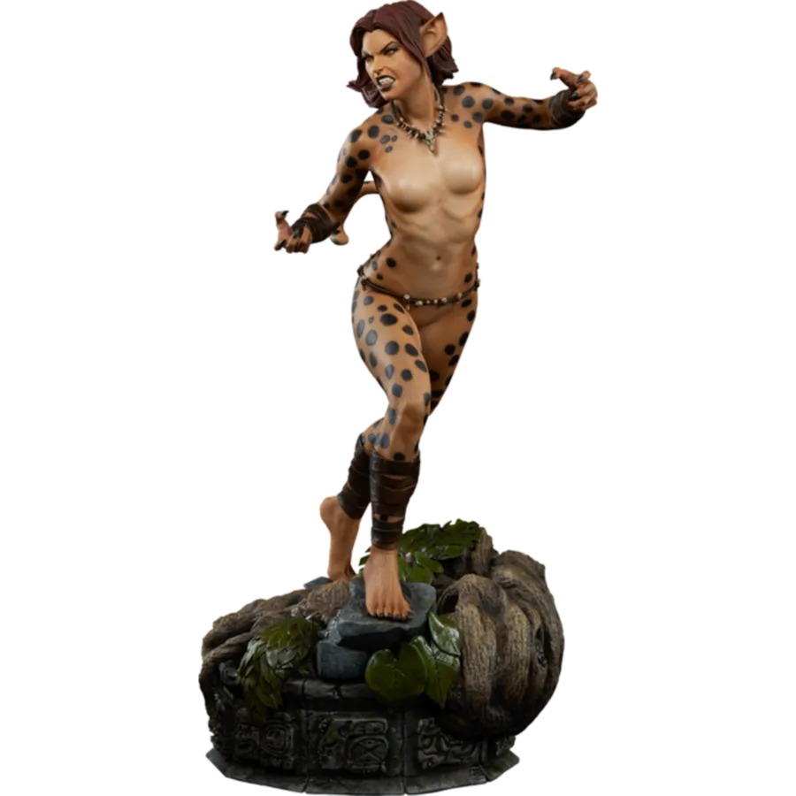 SID300476 Wonder Woman - Cheetah Premium Format Statue Exclusive - Sideshow Collectibles - Titan Pop Culture