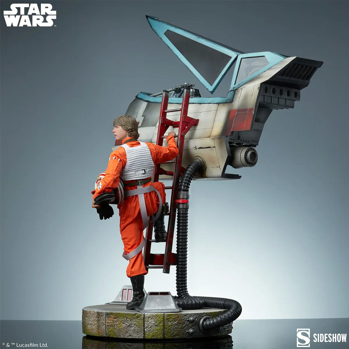 SID3008952 Star Wars - Luke & X-Wing: Red Five Standing By Premium Format Statue - Sideshow Collectibles - Titan Pop Culture