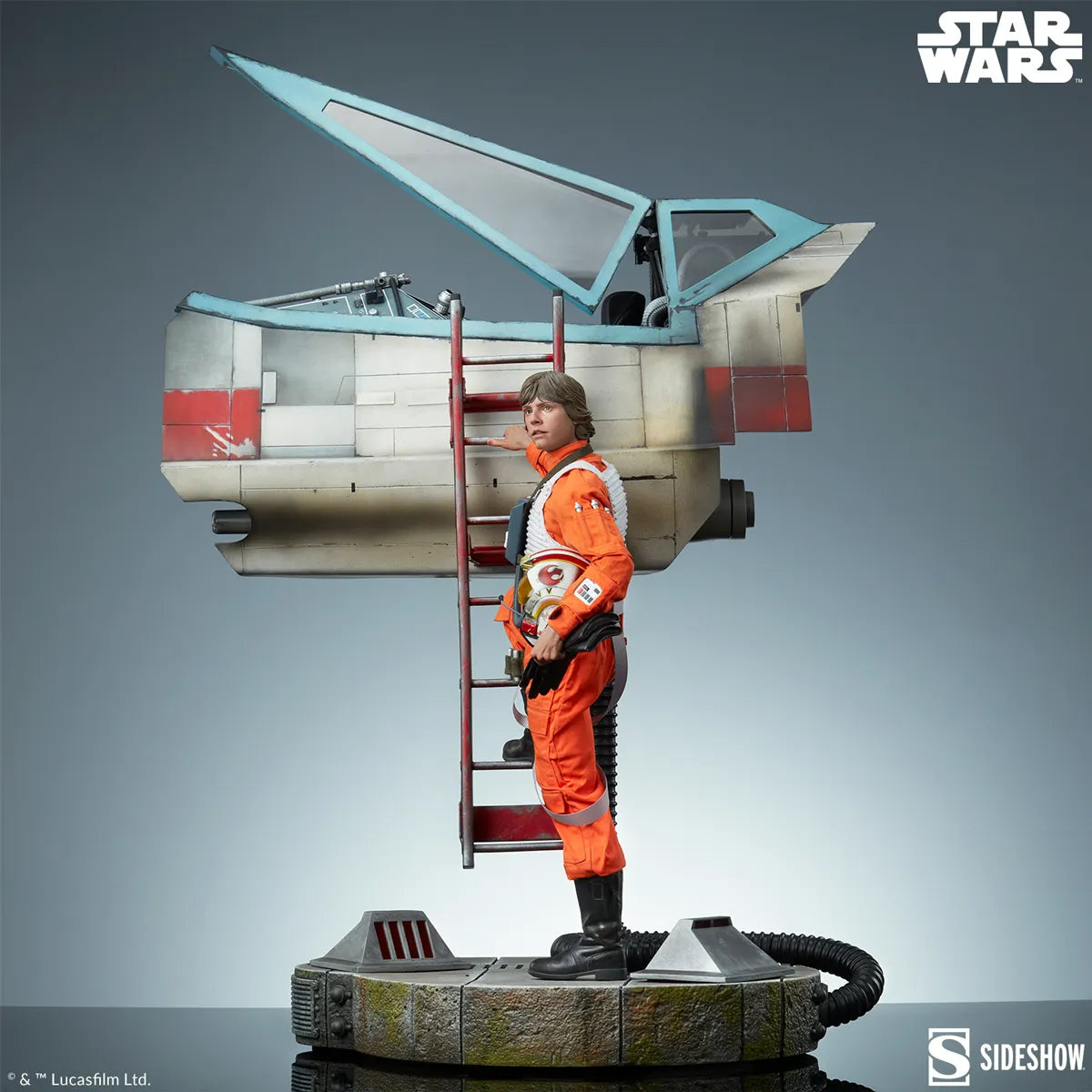 SID3008952 Star Wars - Luke & X-Wing: Red Five Standing By Premium Format Statue - Sideshow Collectibles - Titan Pop Culture