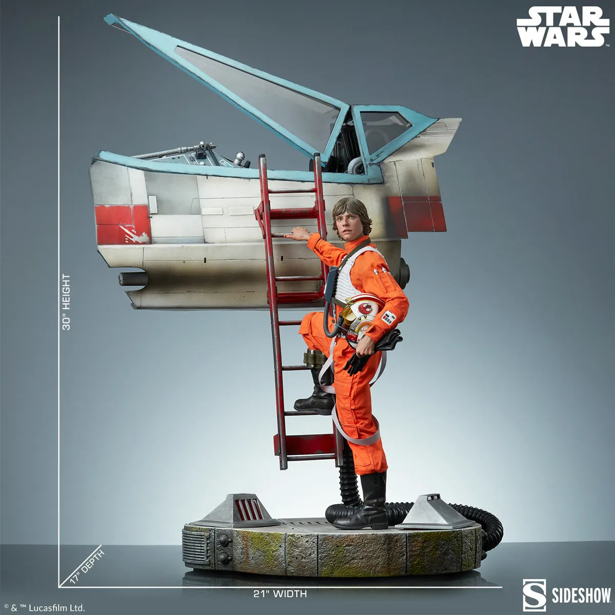 SID3008952 Star Wars - Luke & X-Wing: Red Five Standing By Premium Format Statue - Sideshow Collectibles - Titan Pop Culture