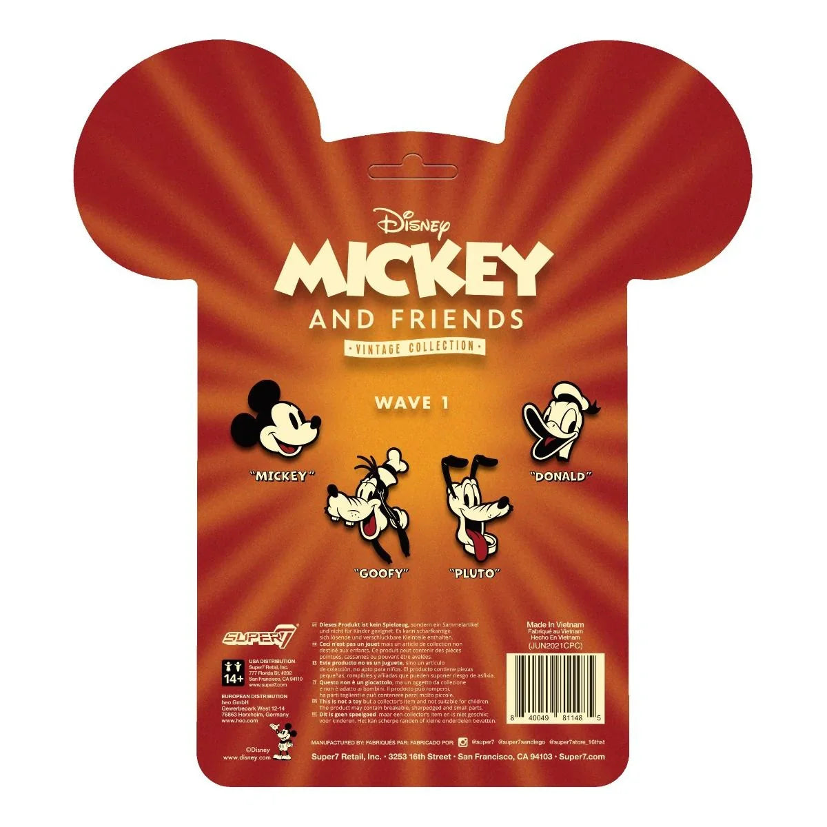 Mickey y sus amigos - Figura de acción Pluto de la Patrulla Canina de la colección vintage ReAction de 9,5 cm