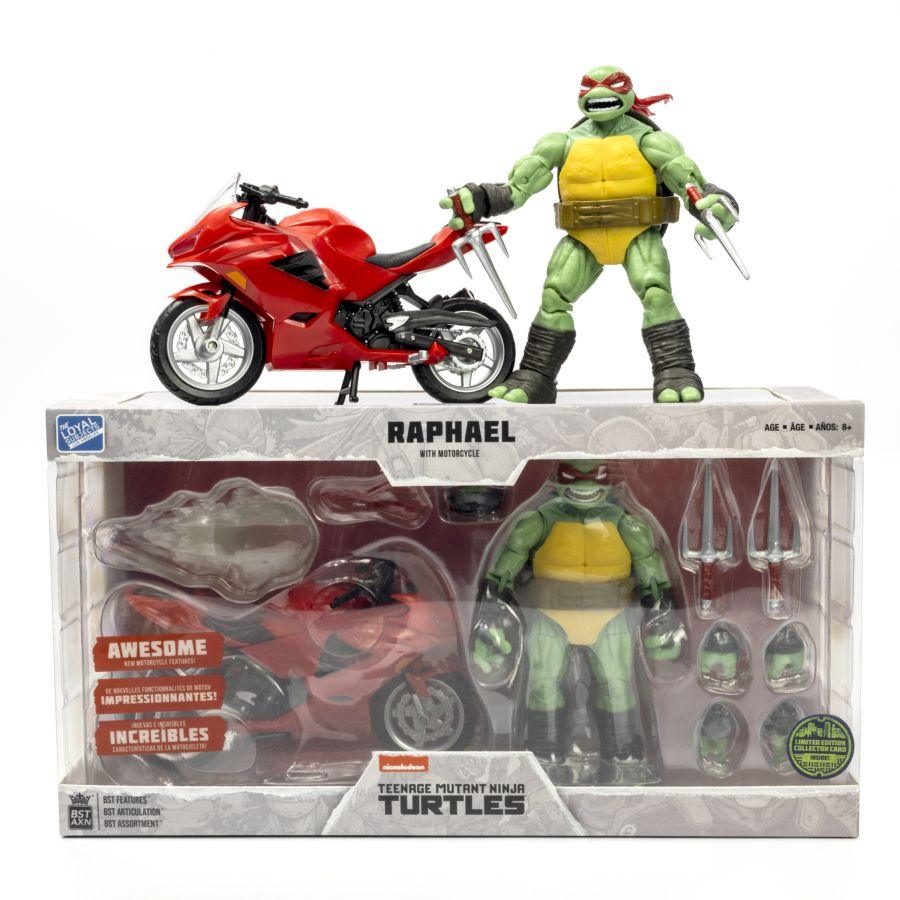 TLSVEHTMNT03 Teenage Mutant Ninja Turtles (comics) - Raphael Ninja with Red Motorcycle BST AXN Figure - The Loyal Subjects - Titan Pop Culture