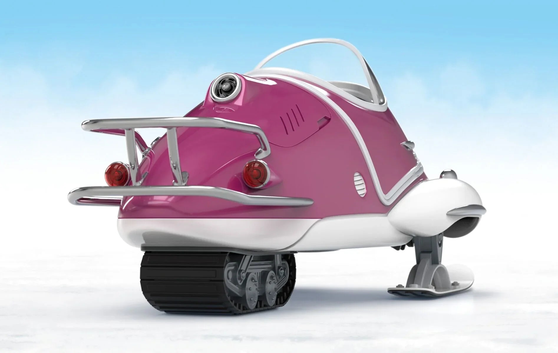 Fallout - Vehículo fundido a presión Snowtrack Fusion Flea en rosa intenso a escala 1:18