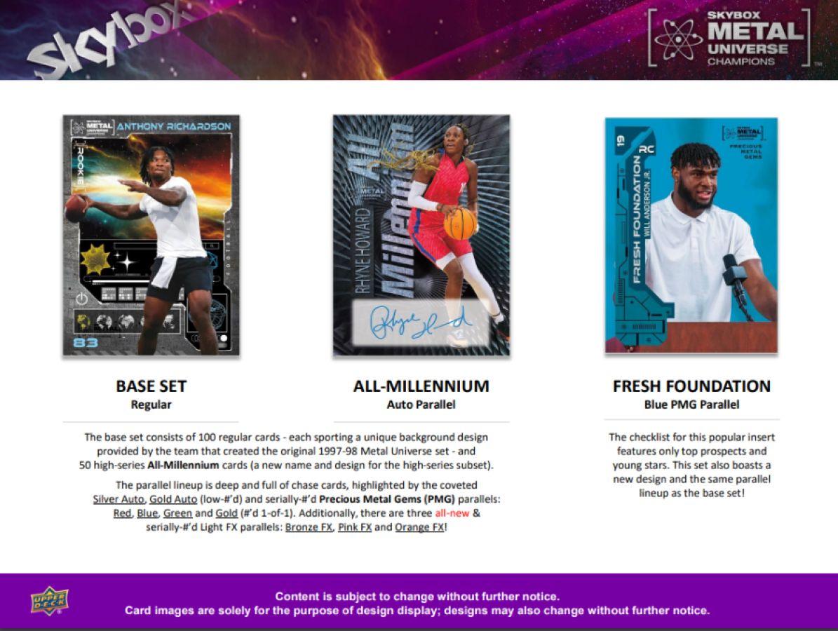 UPP15237 Skybox - 2023 Metal Universe Champions Trading Cards (Display of 15) - Upper Deck - Titan Pop Culture