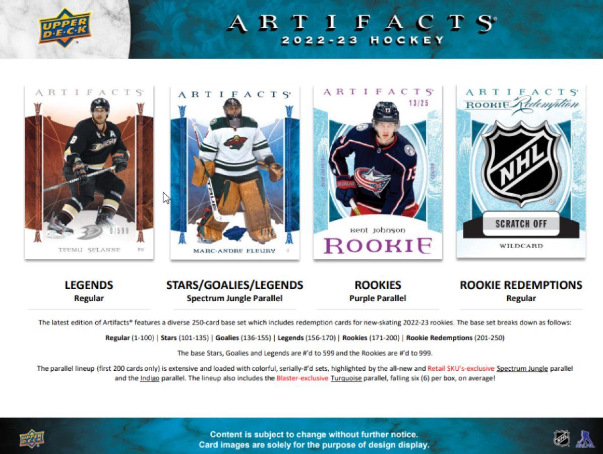 UPP99480 NHL - 2022/23 Artifacts Hockey Cards Blaster (Display of 7) - Upper Deck - Titan Pop Culture