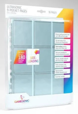 Gamegenic Ultrasonic 9 Pocket Pages Sideloading 10Pcs Pack