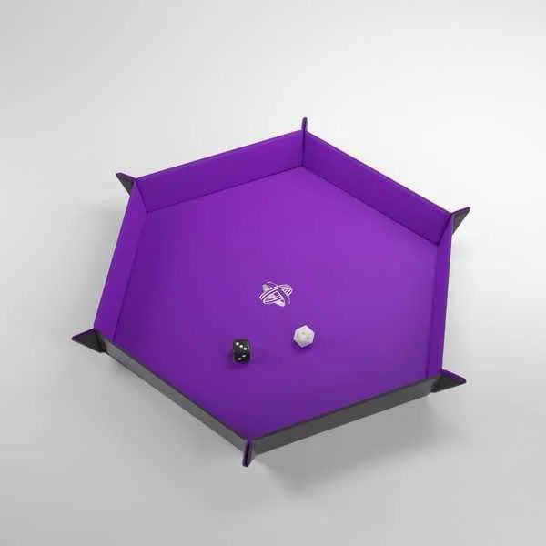 VR-105196 Gamegenic Magnetic Dice Tray Hexagonal Black/Purple - Gamegenic - Titan Pop Culture