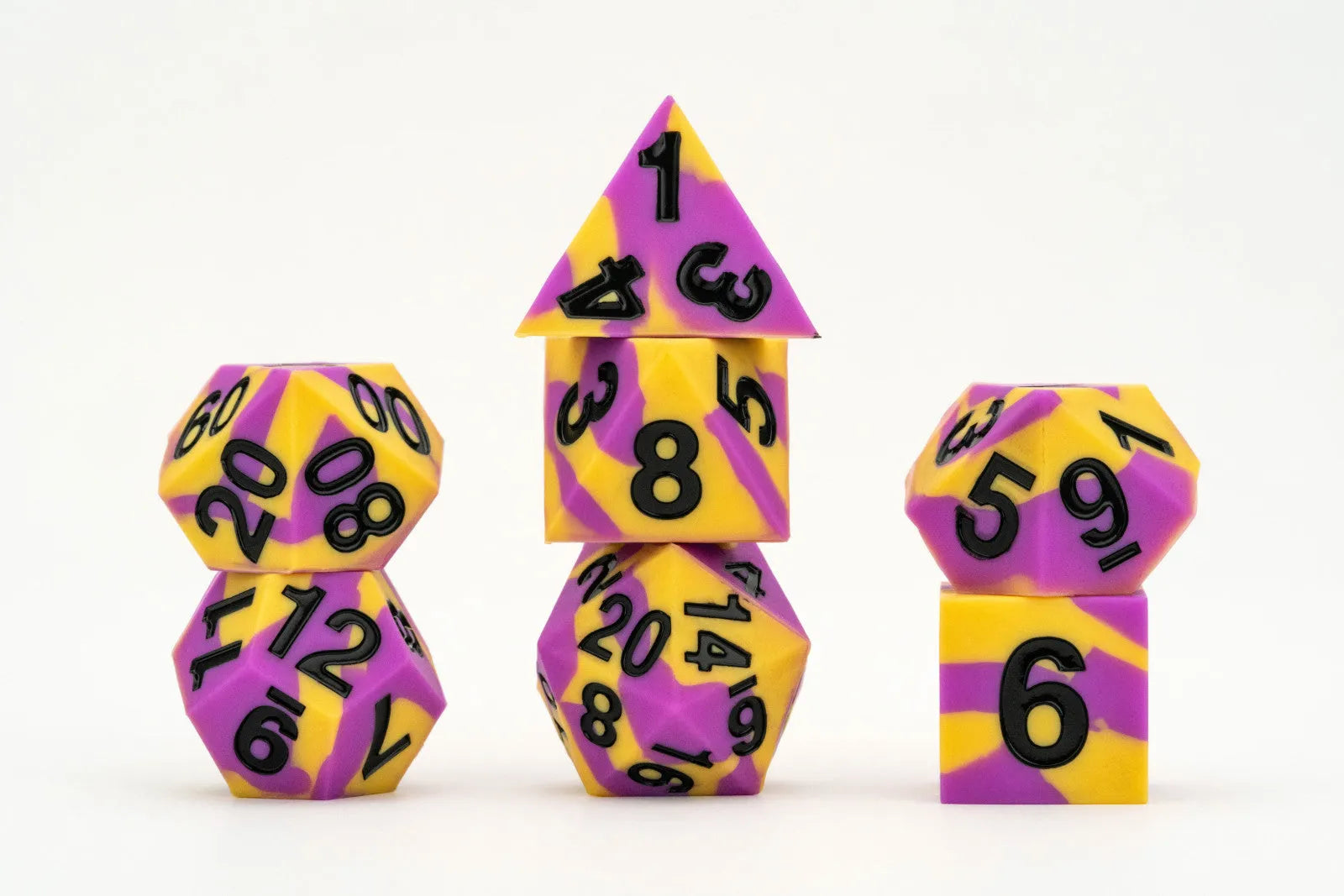 MDG 16mm Pride Sharp Edge Silicone Rubber Poly Dice Set: Intersex