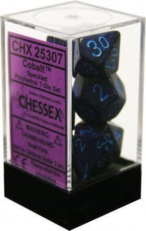 VR-27050 D7-Die Set Dice Speckled Polyhedral Cobalt (7 Dice in Display) - Chessex - Titan Pop Culture