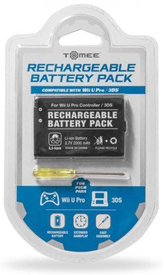 3DS Console & WiiU Pro Controller Tomee Rechargeable Battery Pack