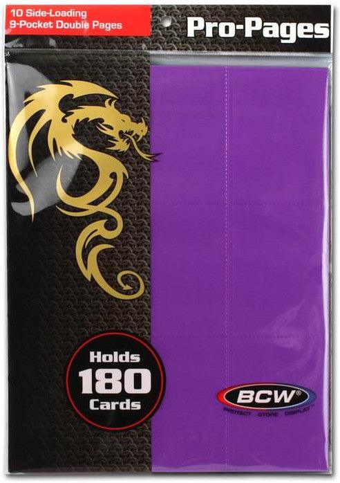 VR-38947 BCW Pro Pages 9 Pocket Pages Side Loading Purple (10 Pages Per Pack) - BCW - Titan Pop Culture