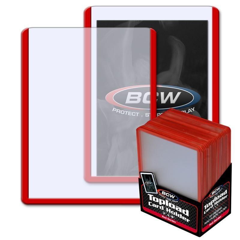 VR-38960 BCW Toploader Card Holder Border Red (3" x 4") (25 Holders Per Pack) - BCW - Titan Pop Culture