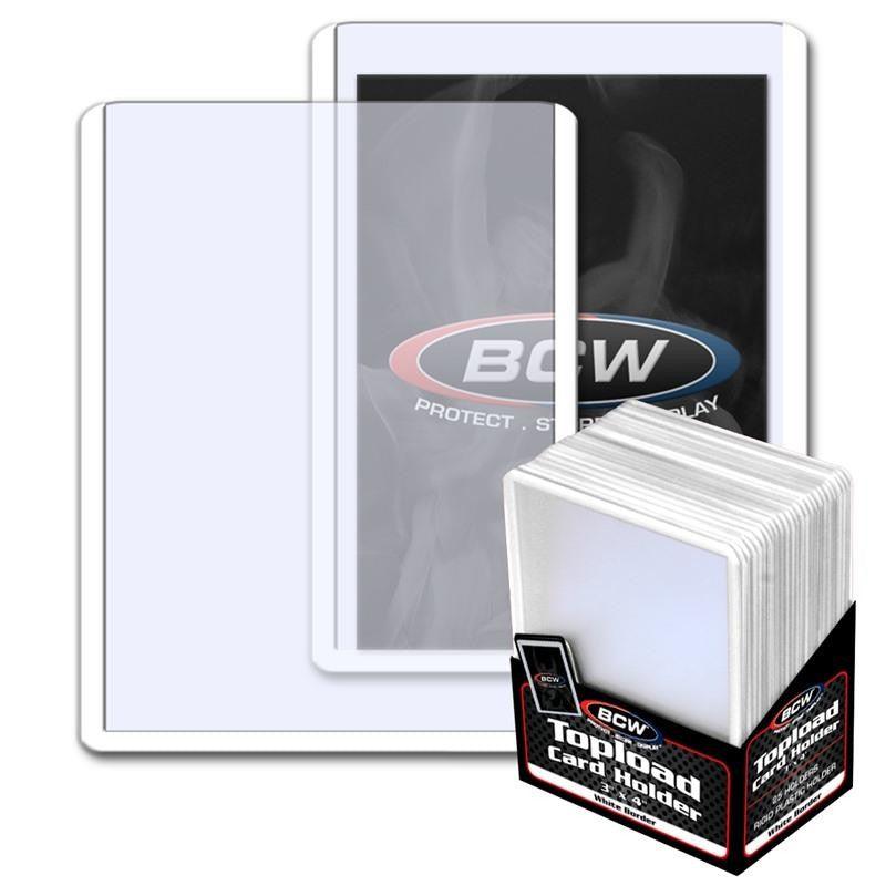 VR-39011 BCW Toploader Card Holder Border White (3" x 4") (25 Holders Per Pack) - BCW - Titan Pop Culture
