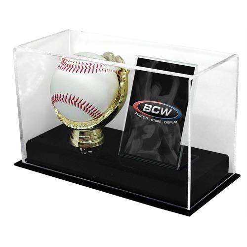 VR-39013 BCW Baseball Acrylic Gold Glove Ball and Card Display - BCW - Titan Pop Culture