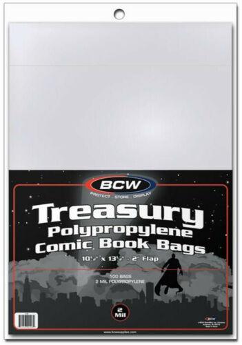VR-39176 BCW Comic Book Bags Resealable Treasury Comic Books (10" 1/2 x 13" 1/2) (100 Bags Per Pack) - BCW - Titan Pop Culture