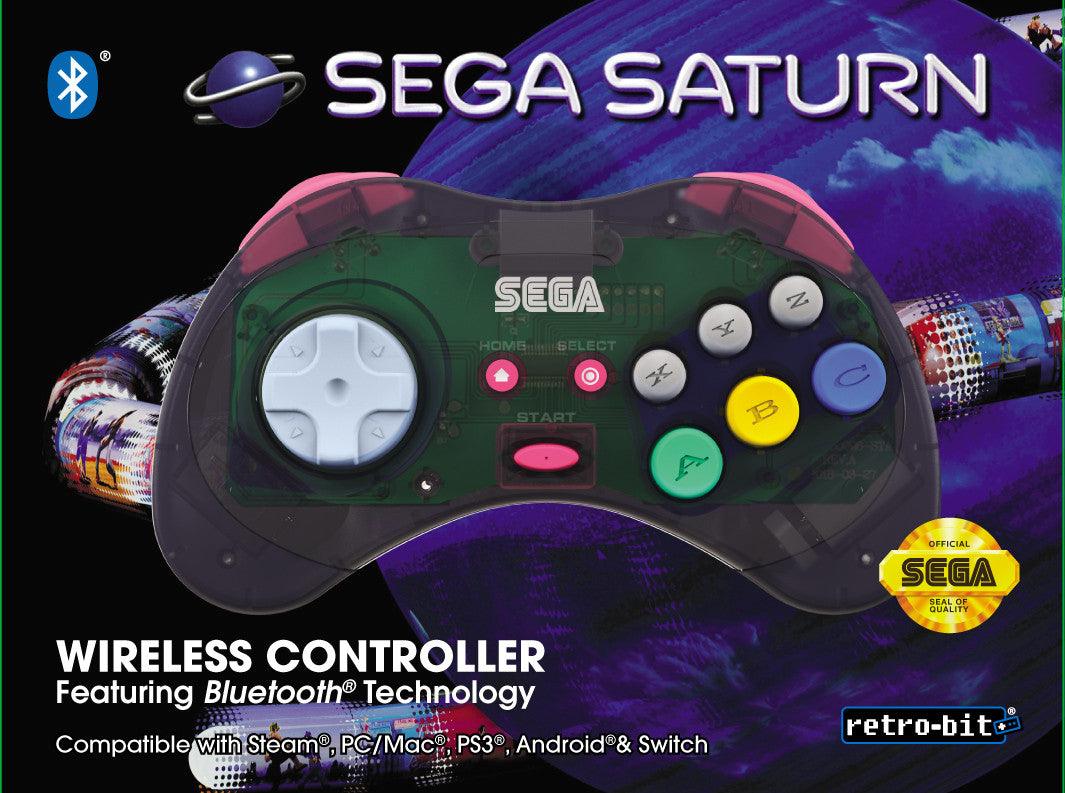 VR-69167 Retro-Bit SEGA Saturn BlueTooth Arcade Pad - Slate Grey - VR Distribution - Titan Pop Culture